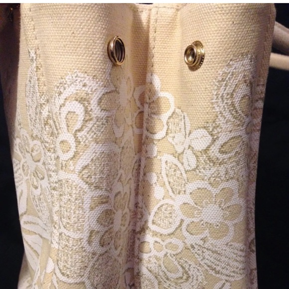 Vintage Oscar De La Renta Neiman Markus Exclusive Womens Canvas Bag Tote Purse 1 - Picture 6 of 10